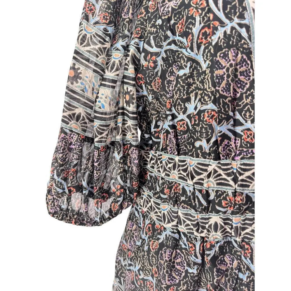 Sea New York Boho Floral Dress Size XL - Designer Mixed Print Cotton Dress - Picture 7 of 14